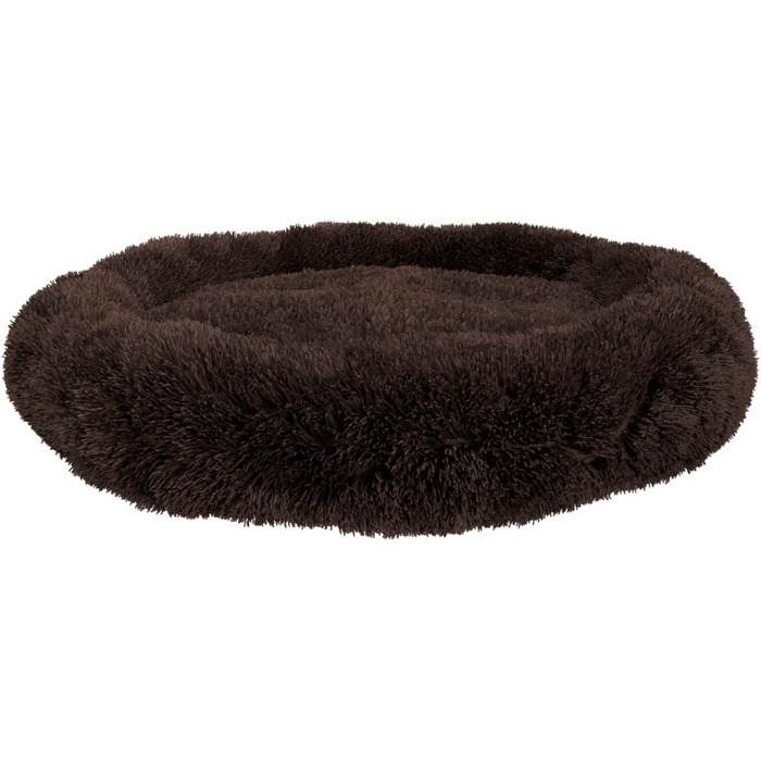 BENNO® Hundebett BALU - Кругле ліжко для собак 70x70x16 см, коричневе, з підстилкою, антиковзаюче, з іграшкою, миється