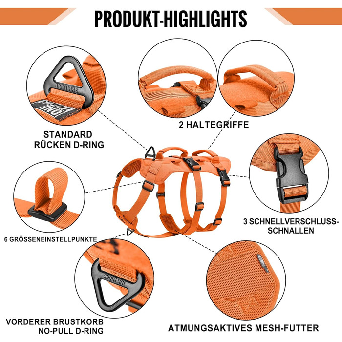 Нагрудник для собак OneTigris T-Bone тактичний, еластичний, з 2 ручками, анти-вислизання, регульований, для полювання, прогулянок, тренувань, активного відпочинку (зелений, M)