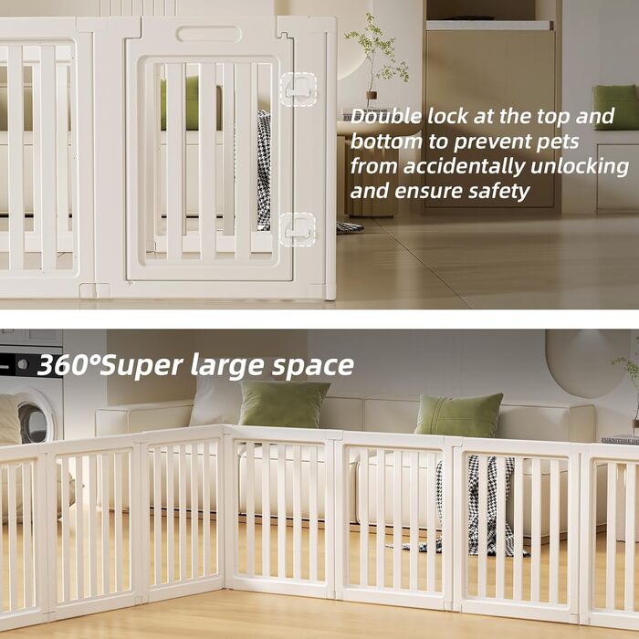 LoveTail Прозорий вольєр для собак з дверцятами, легкий у чищенні та встановленні, переносне огородження для цуценят для дому та саду (Білий, 77 см у висоту, 30,5 см)