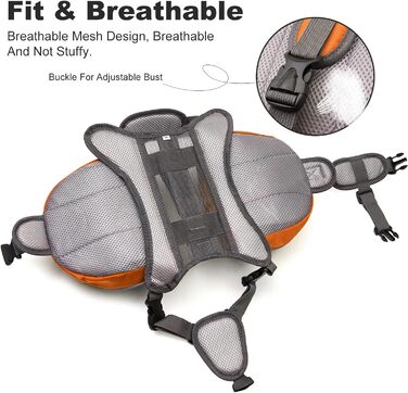 Шлейка для собак PETCUTE середнього та великого розміру, регульована, для прогулянок, тренувань, з відбиваючими елементами та ручкою (Помаранчевий, S)