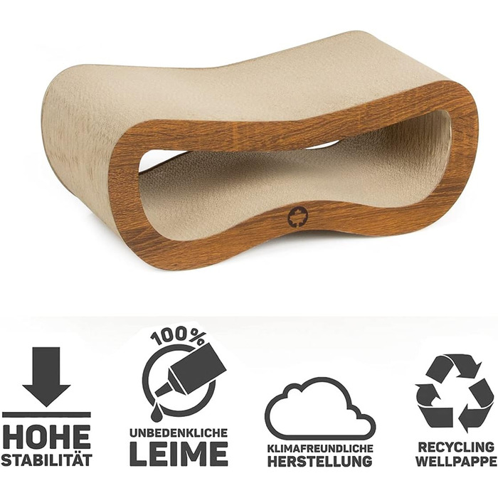 Крязовий борд Orbit Petite для котів | Дерево, крязовий картон, котяча м'ята | 45 x 18 x 23 см