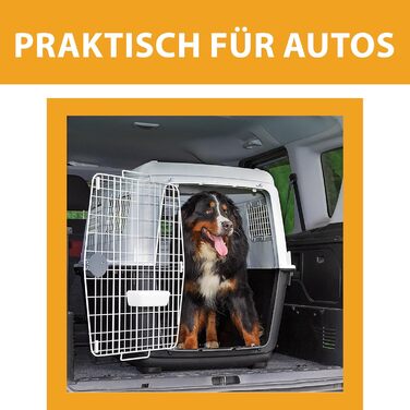 Переноска для собак Ferplast Atlas 60, сіра, 61 x 91 x 68 см, для середніх собак