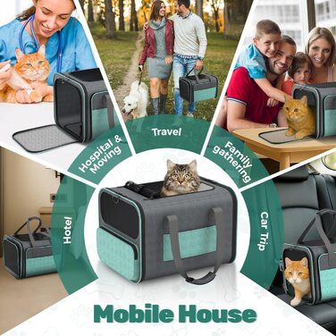 Betopet: Сумка-переноска для собак та котів, TSA-аппробована, розширювана, до 6,8 кг, 41,8 x 33 x 30,8 см