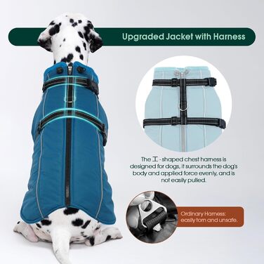 Куртка для собак Куосер, тепла водонепроникна куртка для маленьких собак, флісова куртка-пуловер, синій, XS (Обхват грудей: 35 см; Обхват шиї: 26 см)