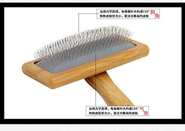 Щітка для грумінгу домашніх тварин з дерев'яною ручкою та металевими шпильками. Інструмент для видалення шерсті та розпушування. Підходить для собак та котів.