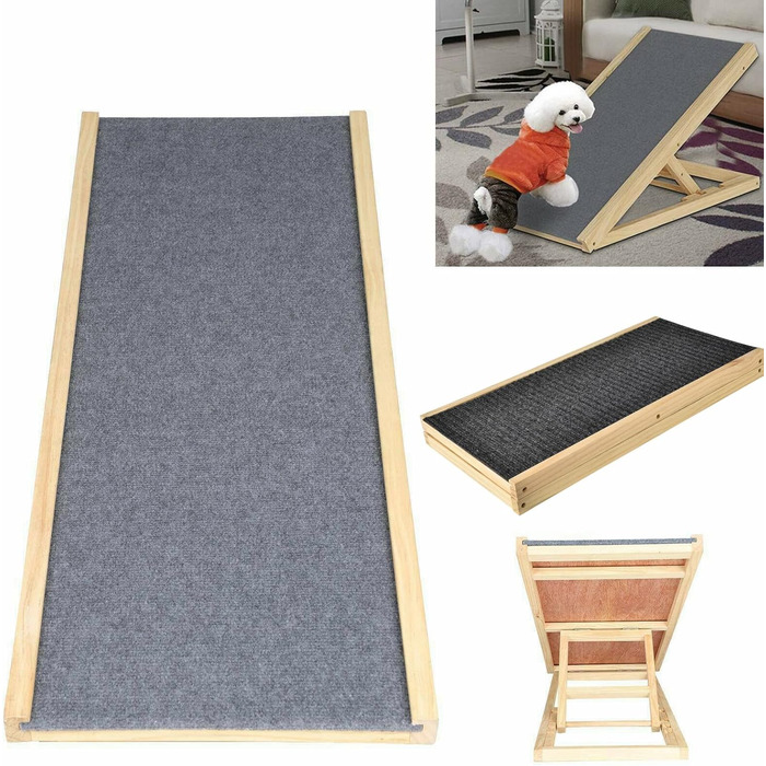 Рампа для собак та котів, регульована висота, складана, антиковзка, 100 см