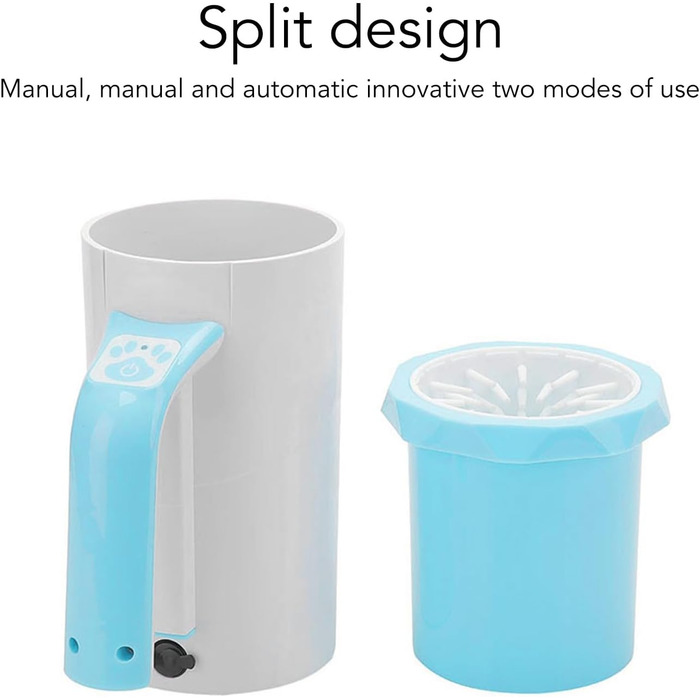 Автоматичний очищувач лап для собак середніх та великих порід – 2 режими очищення, м'яка силіконова щітка (Білий, Синій)