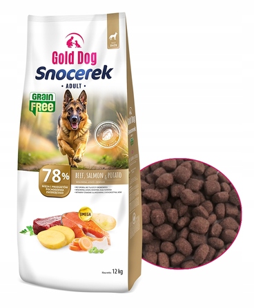 Сухий беззерновий корм для собак Gold Dog Snocerek з яловичиною, без птиці, 12 кг