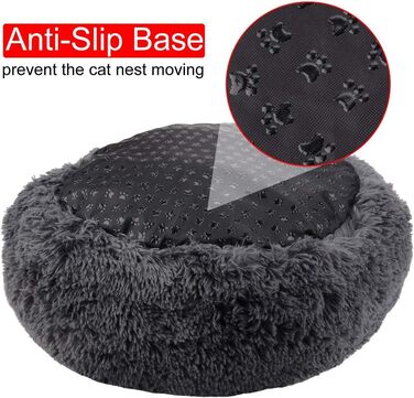 Розкішне собаче ліжко з піднятим бортиком, подушка для домашніх тварин зі знімним чохлом, для собак маленьких, середніх та великих порід, розмір L (S-50см, темно-сірий)