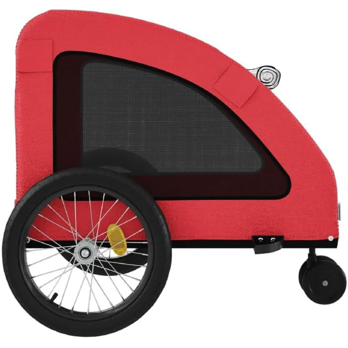 Фаркоп для велосипеда для собак: Велосипедна причеп для собак до 45 кг, Червоний, Оксфордська тканина та залізо