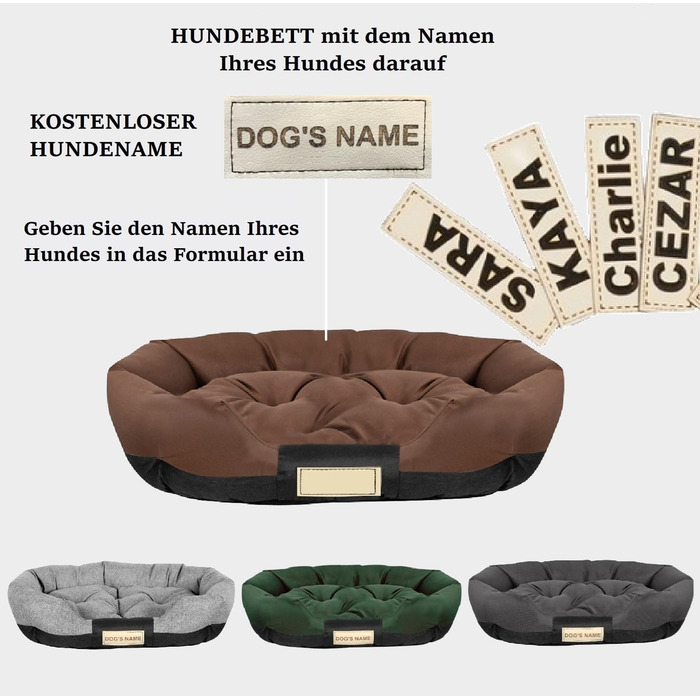 Ліжко для собак XL 115x95 см, коричневе, персоналізоване, вологостійке, миється. Для великих собак.