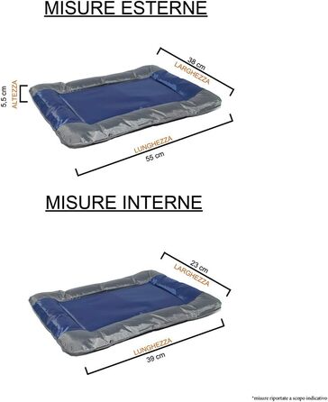 Водонепроникний килимок для собак та котів Sogni e Capricci, поліестер, 55x38 см, світло-блакитний
