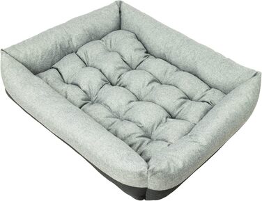 Лежанка для собак вологостійка 75x65x20 см сірого кольору - лежанка-кошик для маленьких та великих собак з неслизьким дном