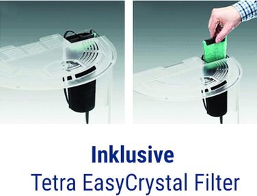 Акваріум Tetra Explorer Line 30 л, повний комплект, із вигнутою передньою стінкою, LED-освітленням, обладнанням, кормом і засобами догляду, чорний