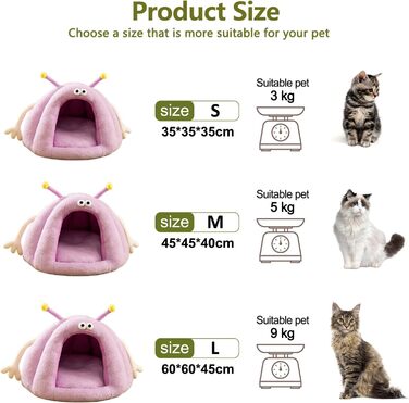 Комфортне ліжко-будиночок для котів та собак, м'яке ліжко, зелений колір (S, фіолетовий)