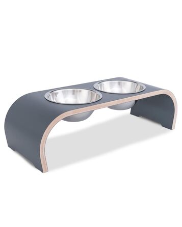 Набір мисок для собак MilaCasa - 2 шт., підняті миски для корму, сірий, для собак