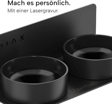 Керамічна підвищена миска DRAIAX ElegantFeed S для котів і малих собак, чорна, настінна, знімна, годівниця для корму і води
