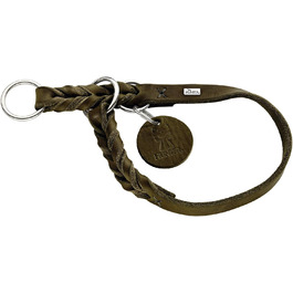 Дресирувальний нашийник для собак HUNTER, м'яка шкіра, оливковий, 45 см (S-M)