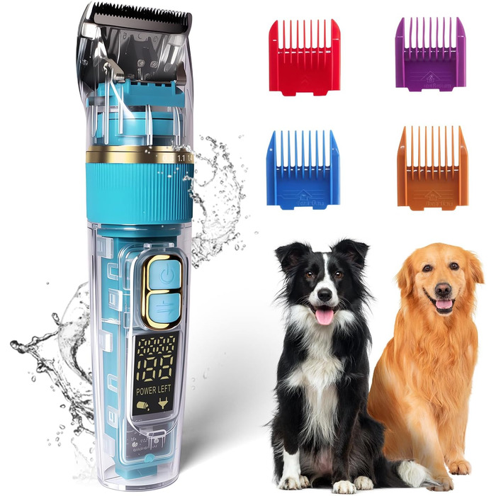 Машинка для стрижки собак Profi з титановими лезами – тиха (55dB), 3 швидкості, IPX5, акумулятор швидкої зарядки