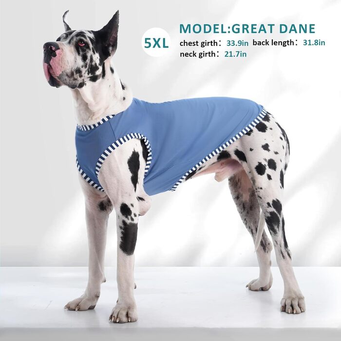 Сорочки для собак 2 шт. (Сірий, Синій) 3XL, захист від сонця, дихаючі, без рукавів, для великих собак, Golden Retriever, літо