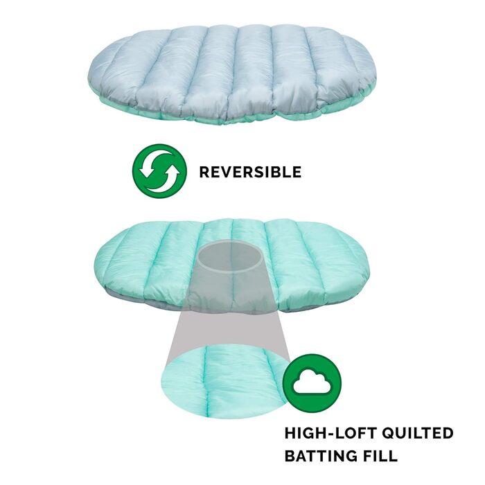 Кішечка Furhaven Trail Pup: подорожуюча лежанка для собак маленьких порід, з сумкою, блакитно-сіра, S (81x66x5 см)