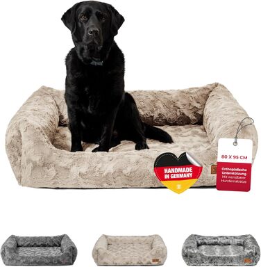 Ортопедичне ліжко для собак HS-Hundebett® Deluxe Exklusiv S (60x75 см) з Memory Foam та антиковзаючою основою. Виготовлено в Німеччині. Можливість прання.