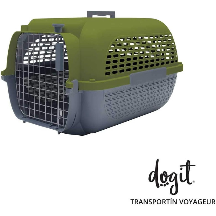 Транспортна переноска Dogit Catit Voyaguer для домашніх тварин, розмір L, 61x41x37 см, сіро-хаки, пластикова