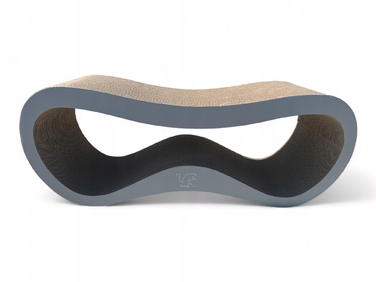 Дряпалка для котів HomeCatty, сіра, до 60 см, картонна, 2 рівні