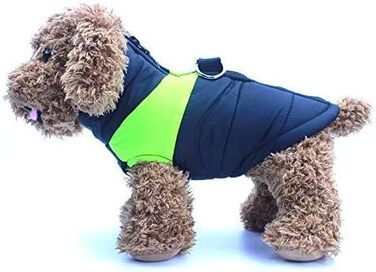 Теплий зимовий одяг для собак Idepet: водонепроникна куртка для маленьких, середніх та великих собак, котів (M, Зелений)