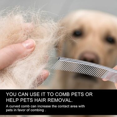 Гребінець для грумінгу собак з нержавіючої сталі, вигнутий носик, для видалення шерсті собак та котів (25 см)