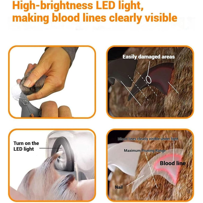 Професійний триммер для кігтів Pawthentic Krallenschneider з LED-підсвічуванням та лупою (2 шт.)