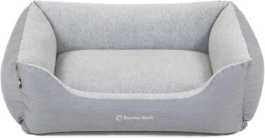 Ліжко для собак Doctor Bark Kleine Hunde - Корзина для собак, м'яка та пухнаста - Миється, зносостійка, затишна - Зроблено в Німеччині GreenLabel (S - 74x55 см, світло-сірий)