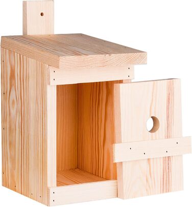 Дерев'яний шпаківня BigDean для синиць і дрібних птахів, 27x17x17 см, ручна робота, європейське виробництво, захищений від негоди, вхід 28 мм