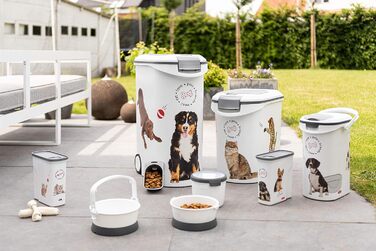 Контейнер для корму Curver 23 л (10 кг) для котів Petlife, пластиковий, з кришкою