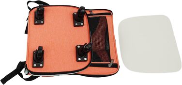 Складаний рюкзак-переноска для собак та котів Soudesileim 2-в-1 з візком, до 9 кг (кіт) та 7.5 кг (собака), 34x28x44 см, дихаючий, помаранчевий