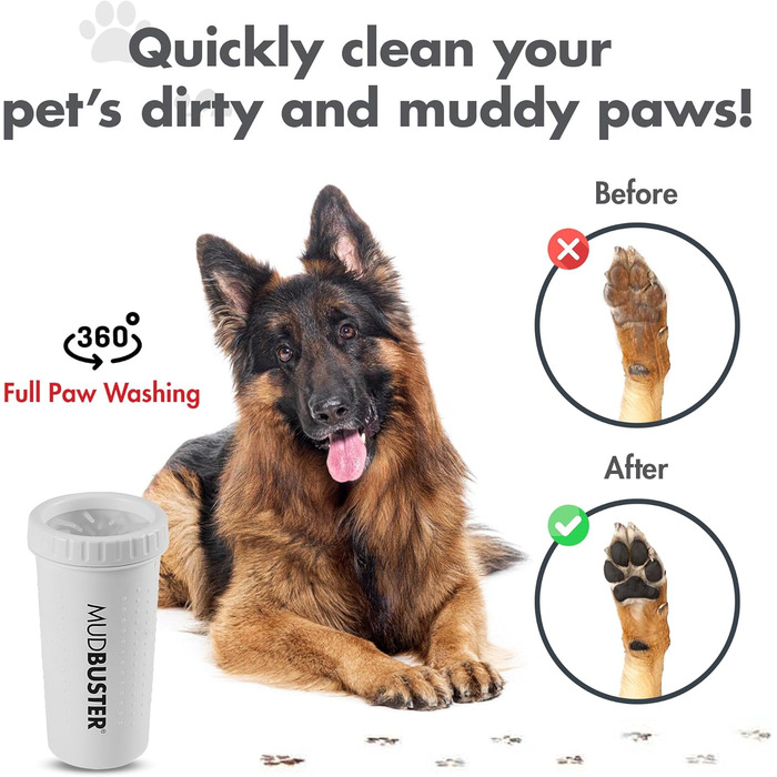 Dexas MudBuster: портативний очищувач лап для собак, розмір M, білий
