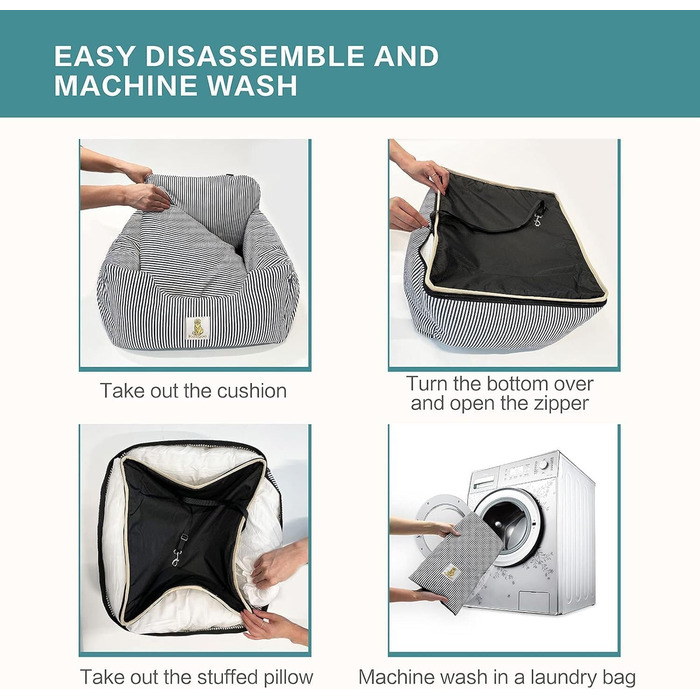 Автокрісло для собак - підвищення для цуценят, з кишенями для зберігання та страхувальним ремінцем, знімне та пральне, антиковзаюча підставка, для автомобіля та дому (Блакитне)