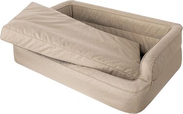 Ліжко для собак PillowPrim XXL 117x79 см, знімний чохол, бежеве, лежак для котів і собак, меблі для тварин