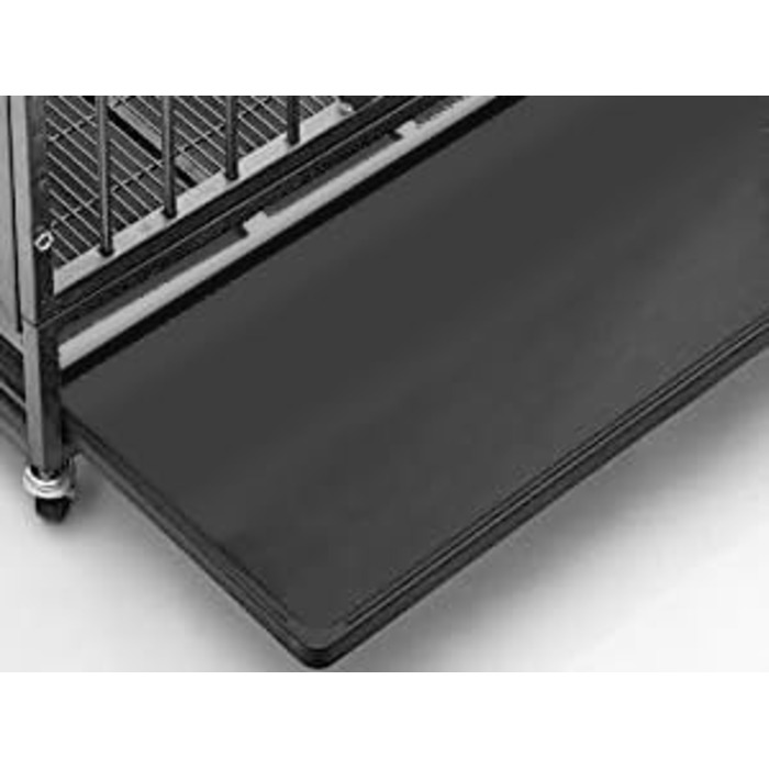 LOVMOR XL XXL Клітка для собак на колесах 121,9 см, міцна металева з унікальним амортизатором, 360° поворотна, з регульованими двома мисками та знімним піддоном, велика переноска для великих собак