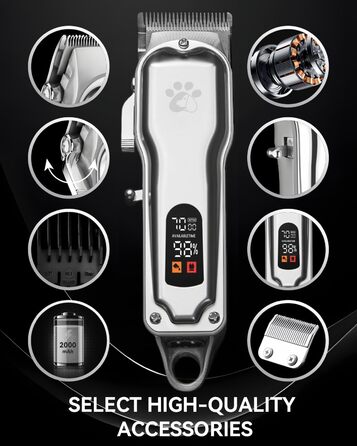 Професійна машинка для стрижки волосся Coldspot - для густого волосся, бездротова, з LED-дисплеєм, тиха, з металевим корпусом