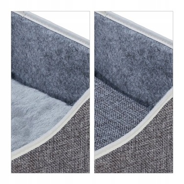 Будиночок-будка для кота з лежаком та іграшкою, сірий, 32 x 40 x 40 см