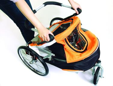 Innopet Sporty: Причіп для собак на велосипед Deluxe чорний/срібний - 2-в-1 (будка та причіп), до 30 кг, з дощем. Включено тягу та з'єднувач.