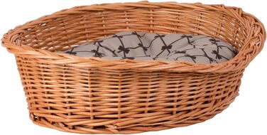 Корзина для собак з ротангу, корзина для тварин, корзина для котів (Бежева, 100x75 H27)