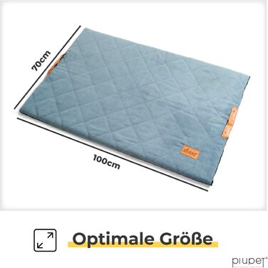 PiuPet® Лежак для собак 70x100 см, сірий, м'який, праний при 30°C, для великих порід