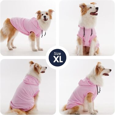 Світшот для собак IECOii з капюшоном, рожевий, розміри M-4XL (обхват грудей 83 см)