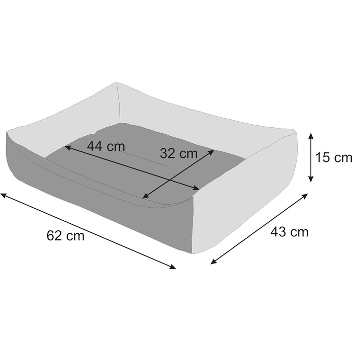 Крісло-ліжко для собак, м'яке лежання для тварин, 82 x 60 см, чорний колір, еко-журавлина (L, сірий з червоними боковинами)