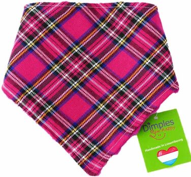 Бандана для собак Dimples у рожеву клітинку, 45 см, для маленьких, середніх і великих собак та котів, подарунок власнику, ручна робота