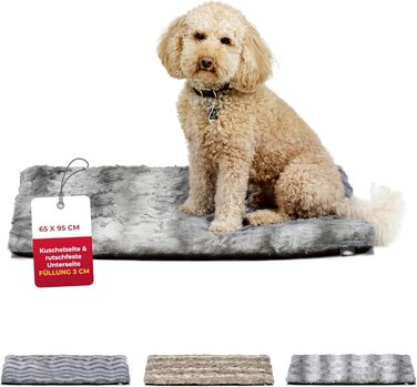 Килимок для собак HS-Hundebett® з підкладкою та антиковзаючою основою XS (45x65 см) – м'який та пральний – затишна ковдра для собак – Made in DE (Shadow, 65x95 см)