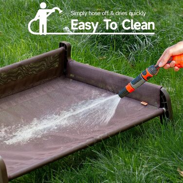 MEWOOFUN Ліжко-диван для собак XL, коричнева сітка, для малих, середніх і великих порід
