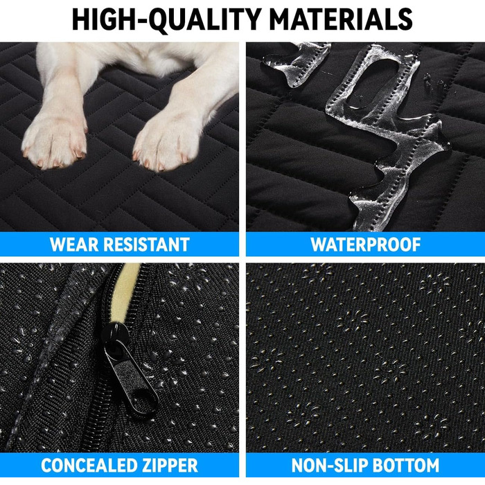 Накидка на сидіння для собак у вантажівку, чорна, з жорстким дном | Автоматичний килимок для тварин